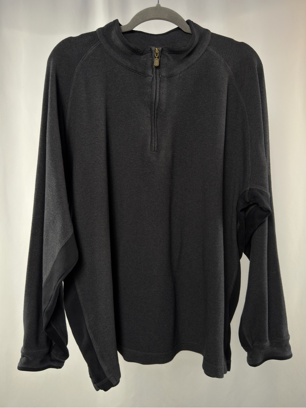 Lone Cypress Pebble Beach Pima Cotton Quarter Zip Pullover in Gray Black Size XL